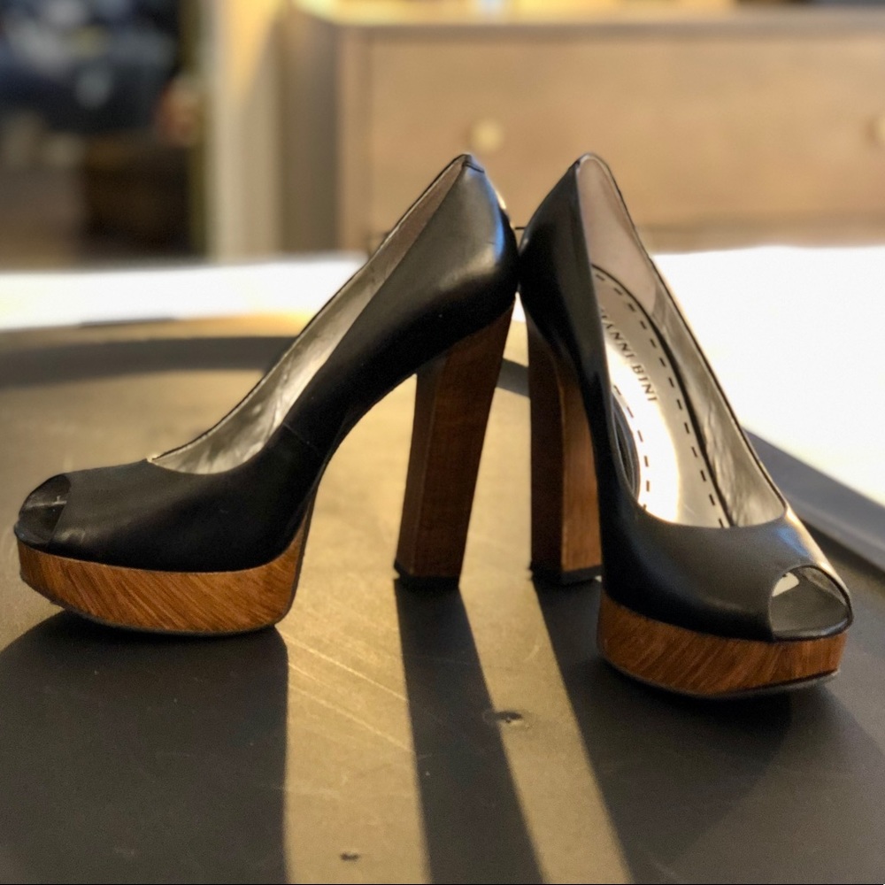 Gianni Bini Open-Toe Block Heels - Size 6.5
